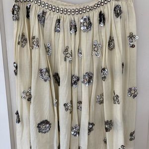 Erica Tanov white and sequined skirt
